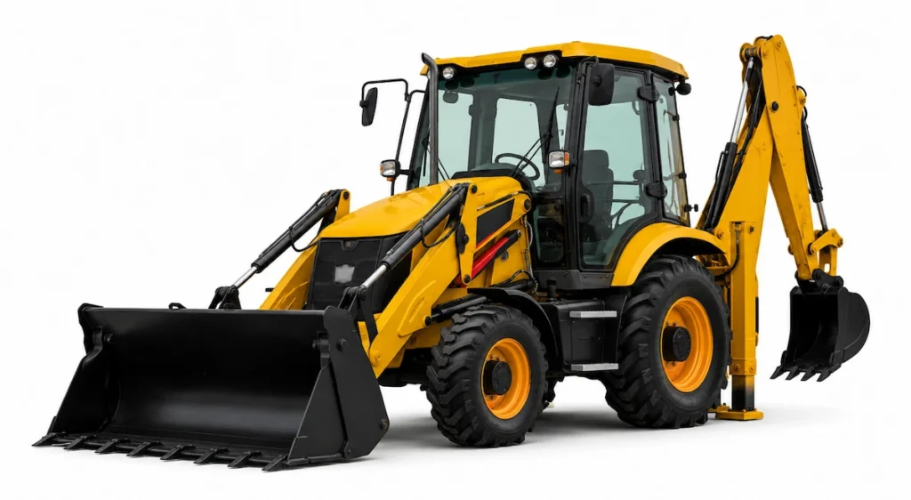 Услуги универсального трактора JCB 3CX Eco. Копка траншей, котлованов, планировка участков и погрузка грунта в самосвалы.